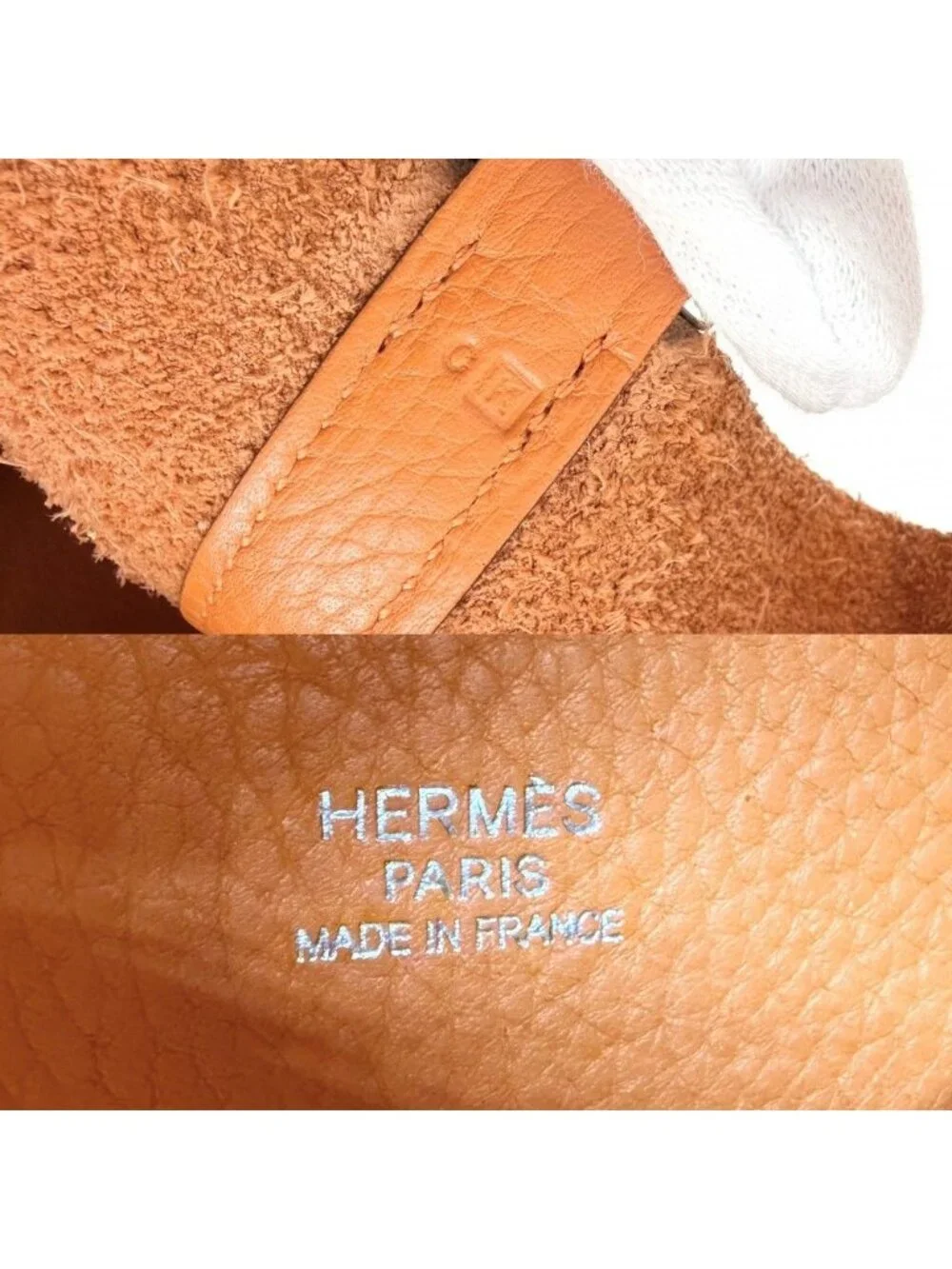 Hermes Handbag Picotin PM Leather Orange Silver